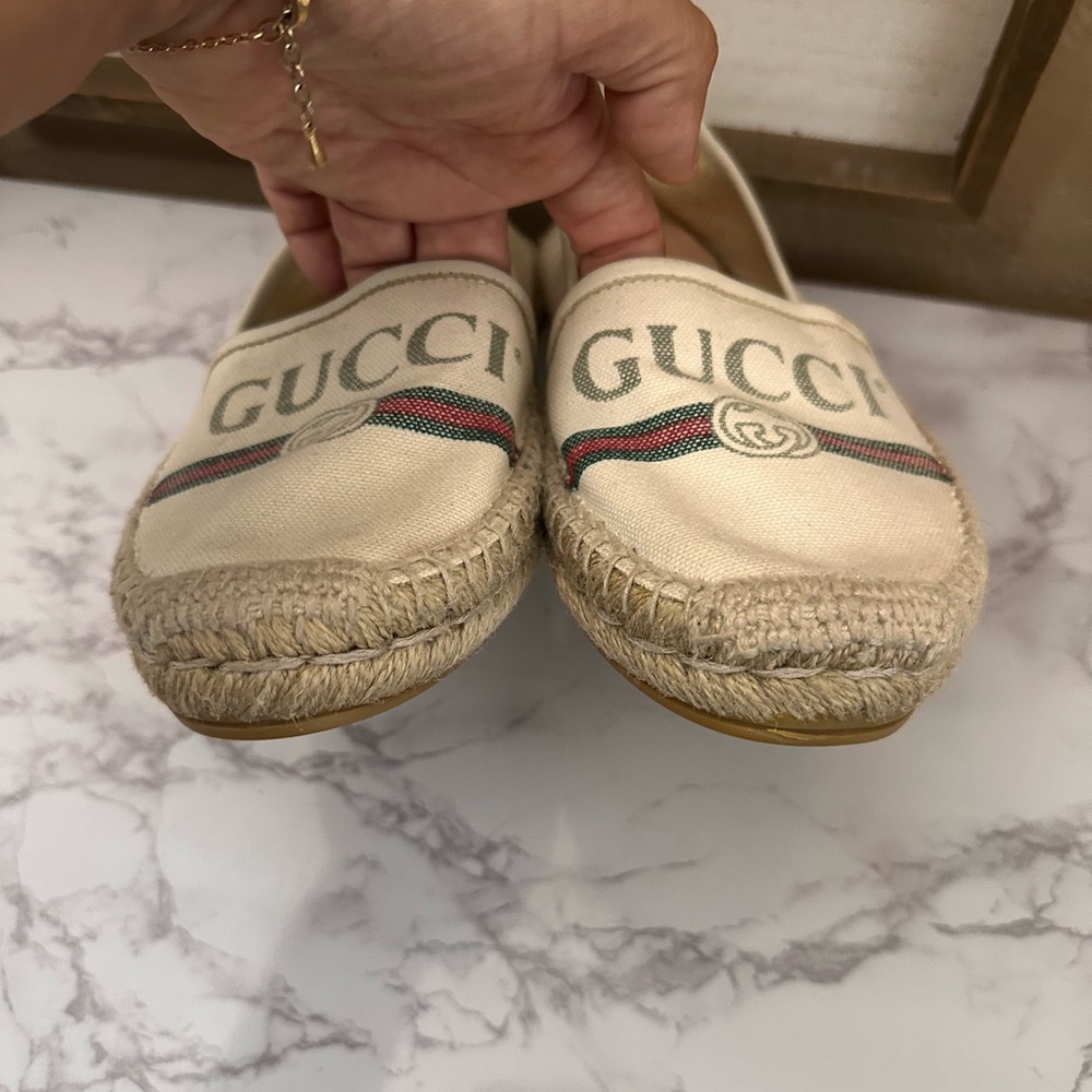 Gucci Gg Logo Web Leather Trimmed
Canvas Espadrilles - Picture 5 of 15